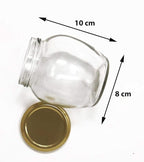 SITOVI Transparent Glass Jar and Container Air Tight Black Lid for Kitchen 400 ml Mataki Glass Jar with Airtight Metal Lid Pack of (6)