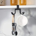 1 Pcs Double-Row 12 Hooks for Kitchen Storage - Cupboard Hanging Organizer for Coffee, Tea Cups, Towels, and More  Versatile Metal Hooks for Home, Office