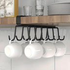 1 Pcs Double-Row 12 Hooks for Kitchen Storage - Cupboard Hanging Organizer for Coffee, Tea Cups, Towels, and More  Versatile Metal Hooks for Home, Office