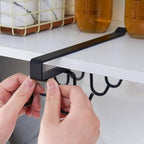 1 Pcs Double-Row 12 Hooks for Kitchen Storage - Cupboard Hanging Organizer for Coffee, Tea Cups, Towels, and More  Versatile Metal Hooks for Home, Office