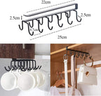 1 Pcs Double-Row 12 Hooks for Kitchen Storage - Cupboard Hanging Organizer for Coffee, Tea Cups, Towels, and More  Versatile Metal Hooks for Home, Office