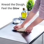 Zestifyy Premium Stainless Steel Chopping Board Large – Essential Kitchen Accessories for Home Chefs - Anti-Bacteria & Durable Steel Surface for Vegetable Cutting and Meal Prep (41X31 CM)