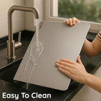 Zestifyy Premium Stainless Steel Chopping Board Large – Essential Kitchen Accessories for Home Chefs - Anti-Bacteria & Durable Steel Surface for Vegetable Cutting and Meal Prep (41X31 CM)